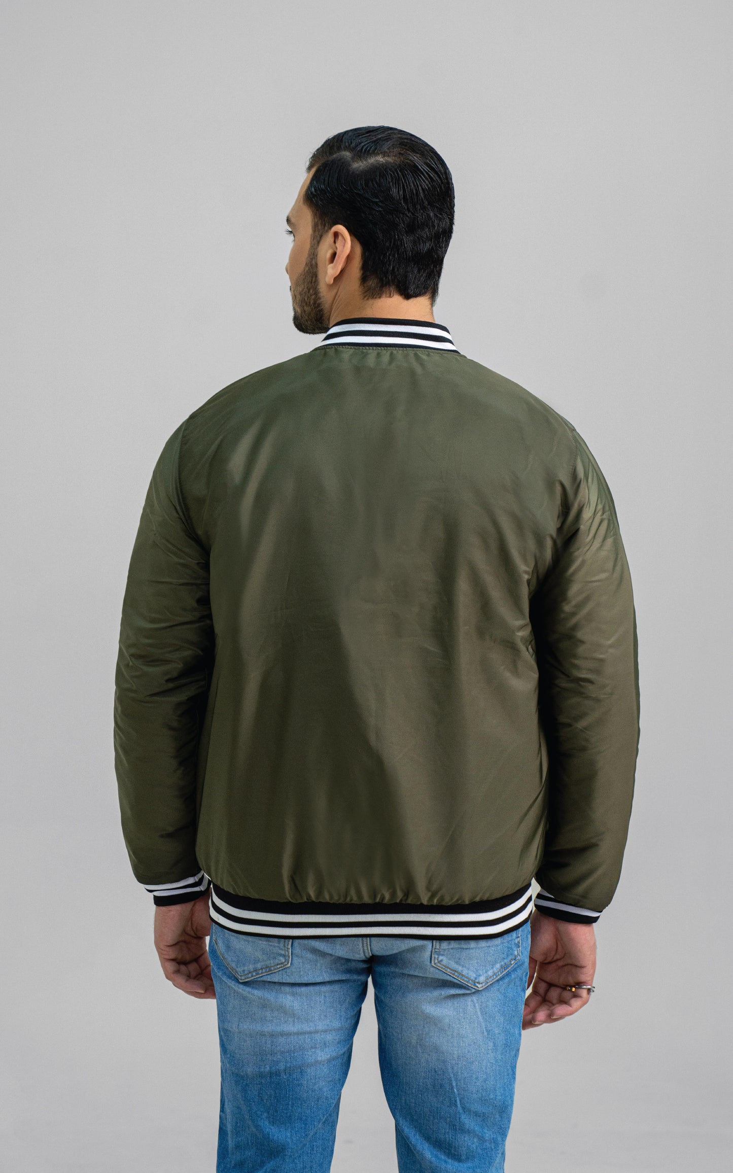 Olive green bomber jacket