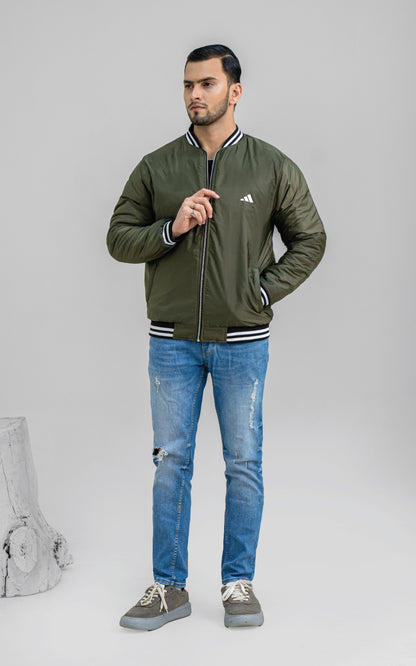 Olive green bomber jacket