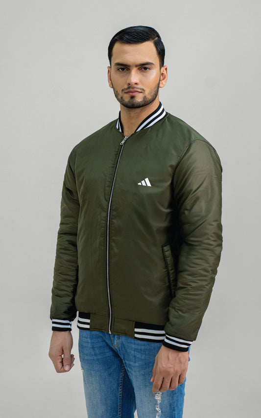 Olive green bomber jacket