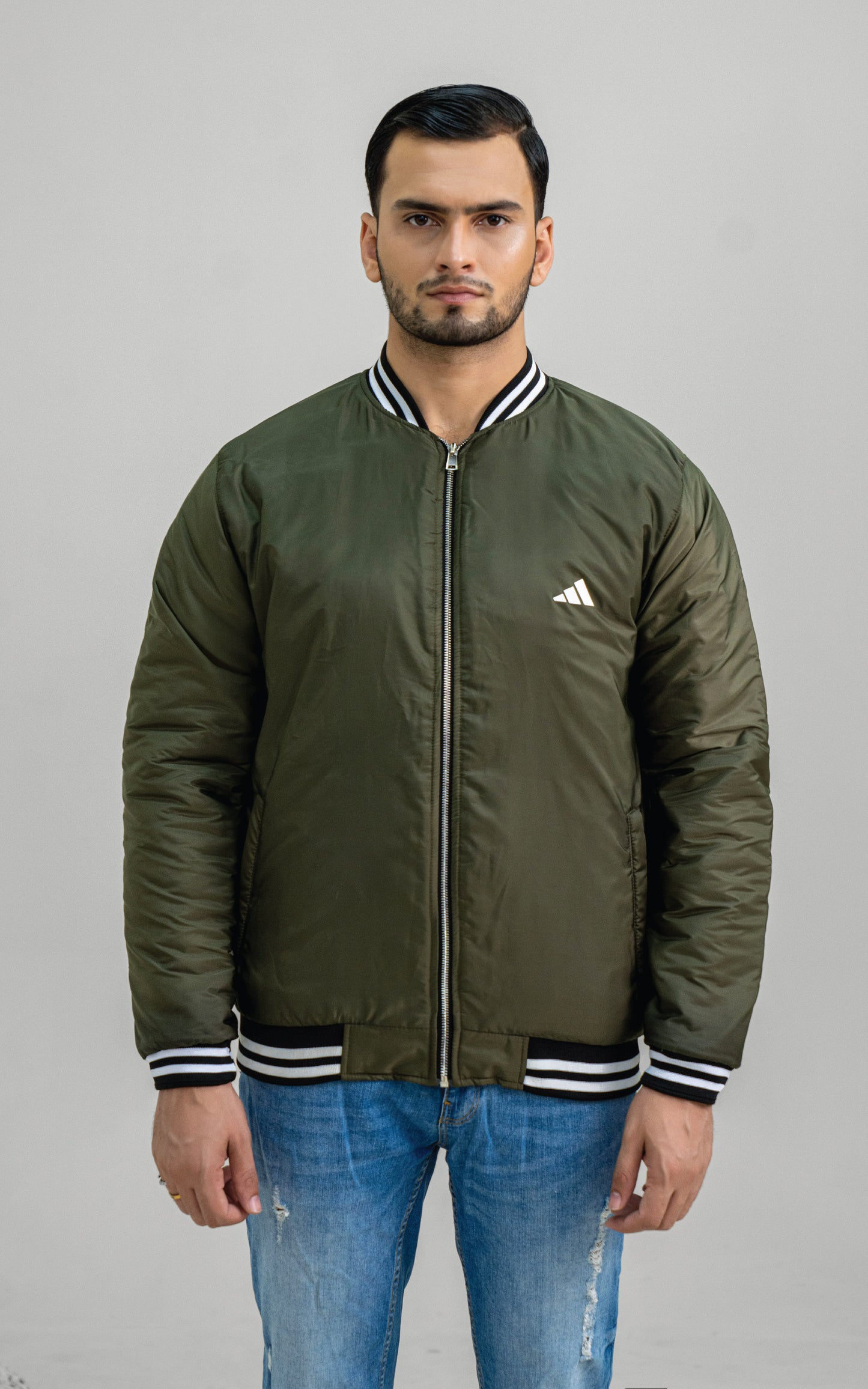 Olive green bomber jacket