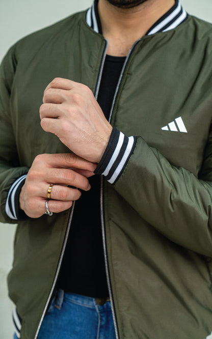 Olive green bomber jacket