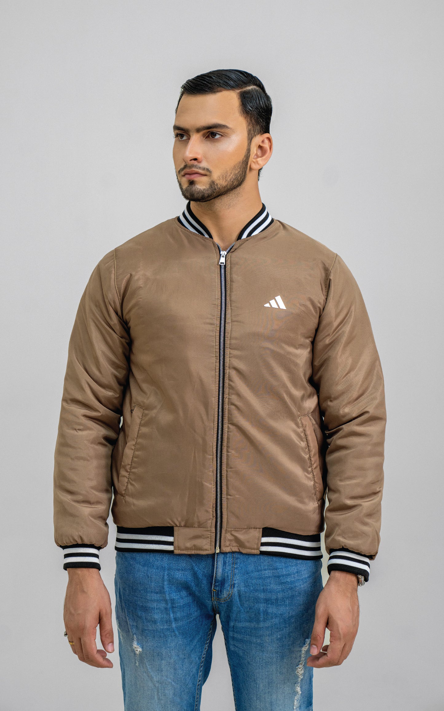 Brown bomber jacket