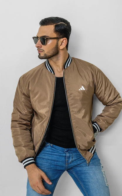 Brown bomber jacket