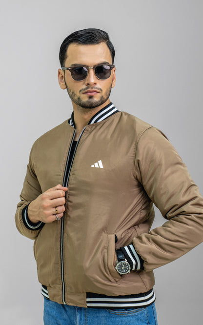 Brown bomber jacket