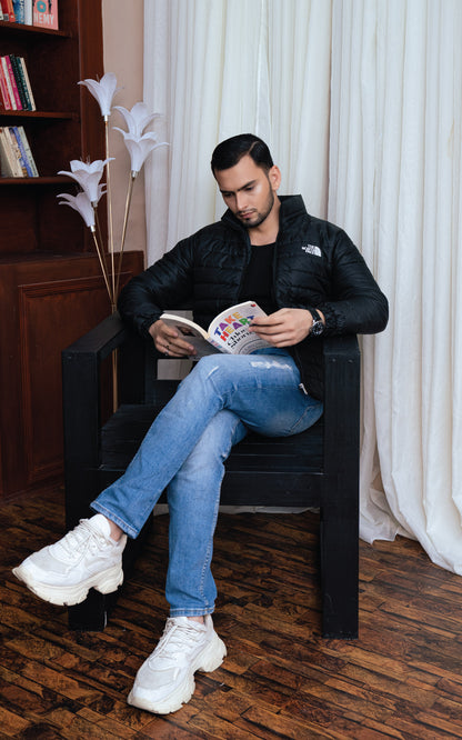 Black color puffer jacket