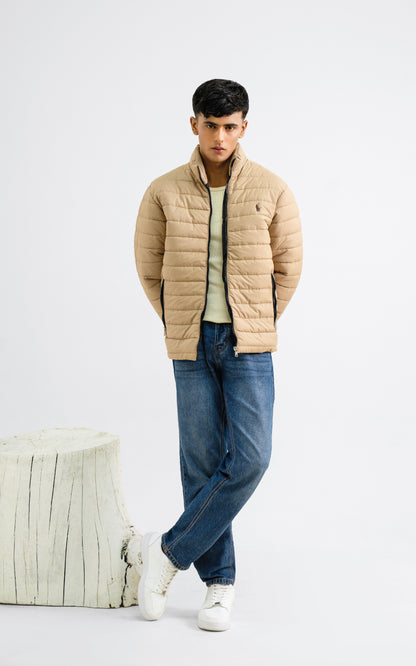 Beige color puffer jacket