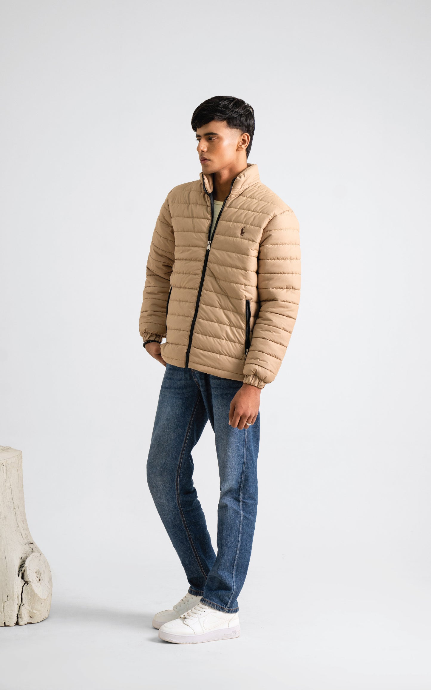 Beige color puffer jacket