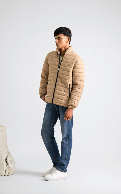 Beige color puffer jacket