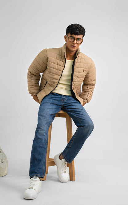 Beige color puffer jacket