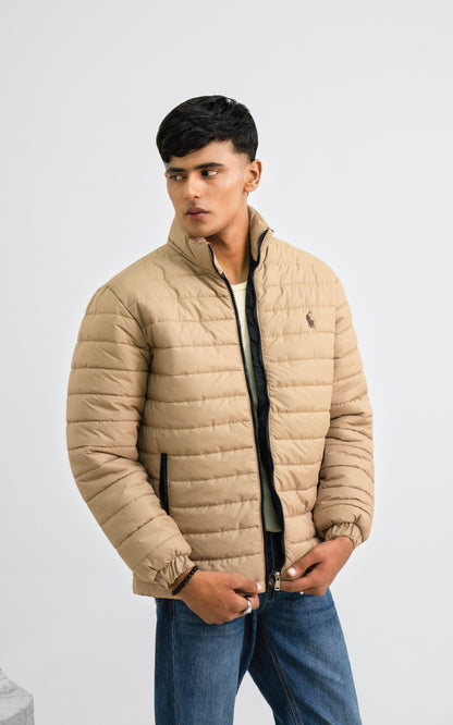Beige color puffer jacket