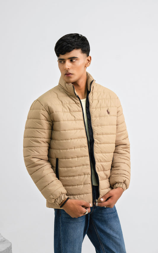 Beige color puffer jacket