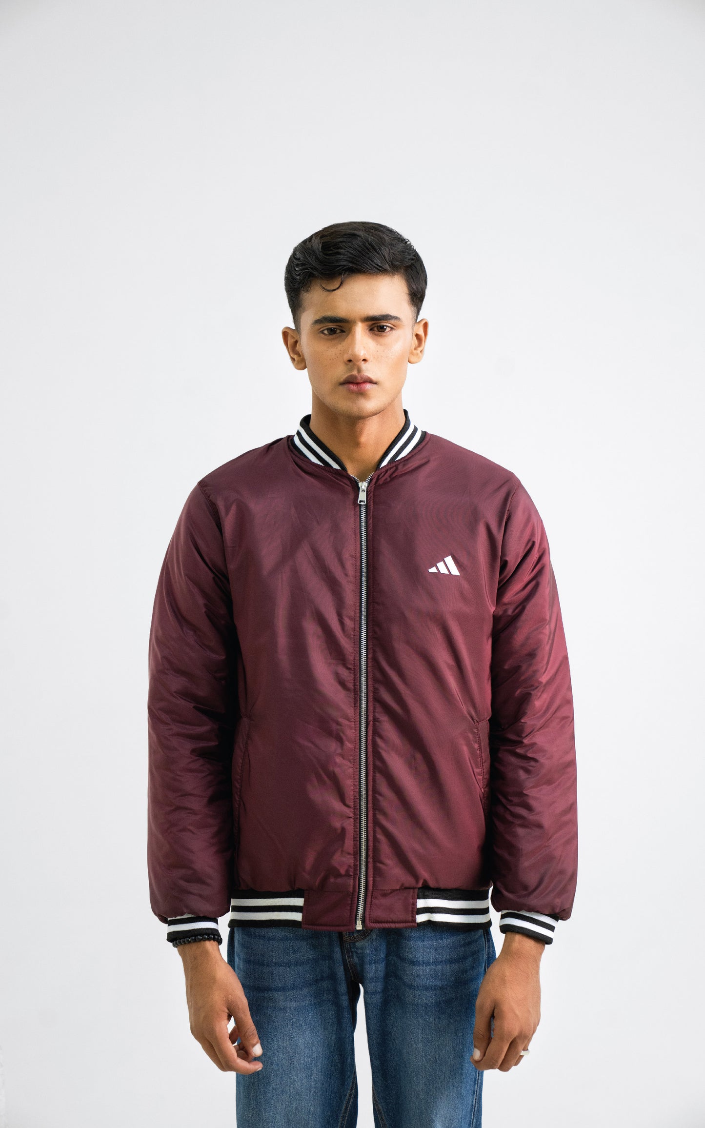 Maroon bomber jacket