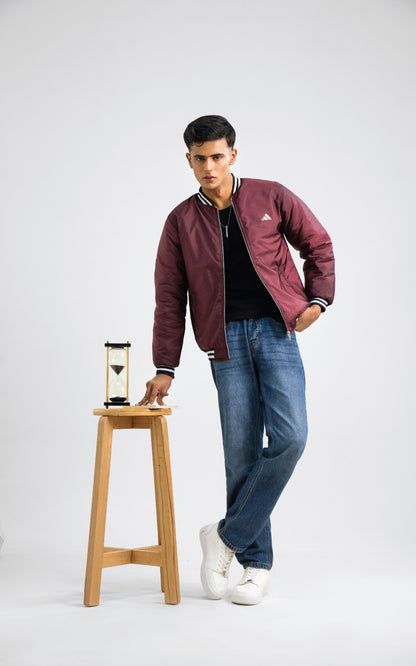 Maroon bomber jacket