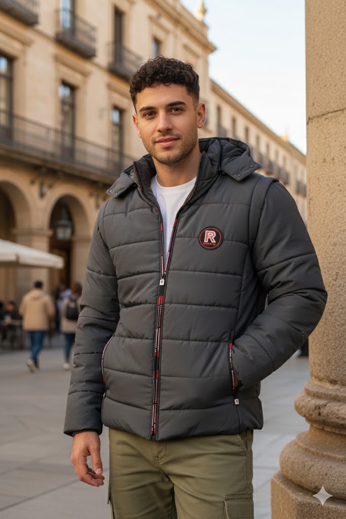 EXCLUSIVE CHARCOAL PUFFER JACKET