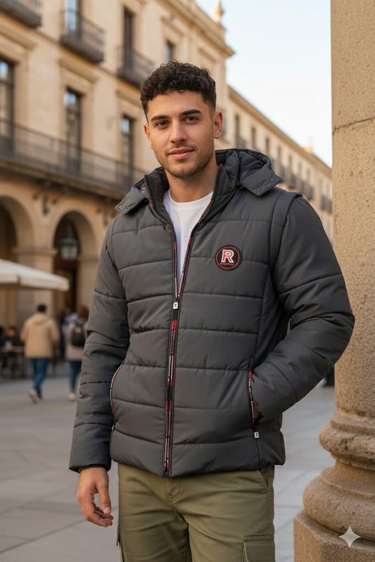 EXCLUSIVE CHARCOAL PUFFER JACKET