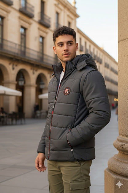 EXCLUSIVE CHARCOAL PUFFER JACKET